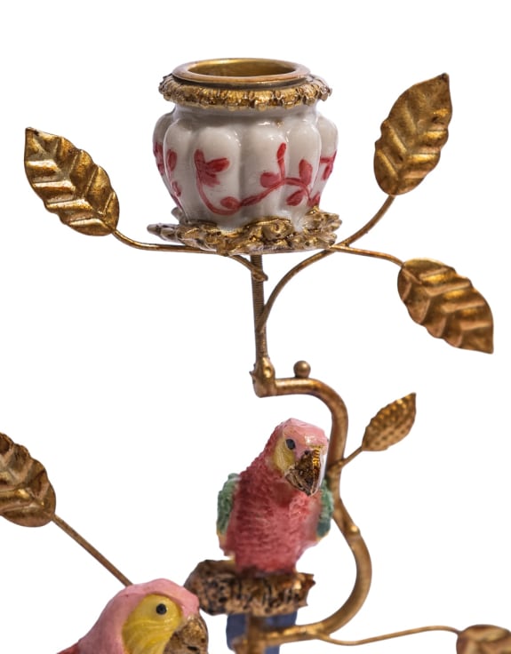 Ornate Parrot Candle Holder