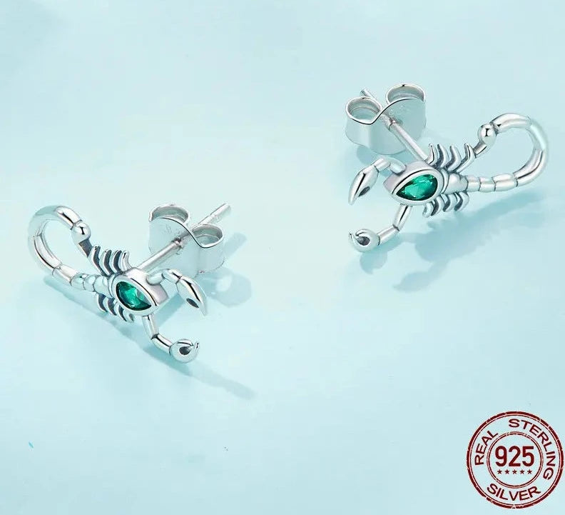 Sterling Silver Scorpion Earrings - Floral Fawna