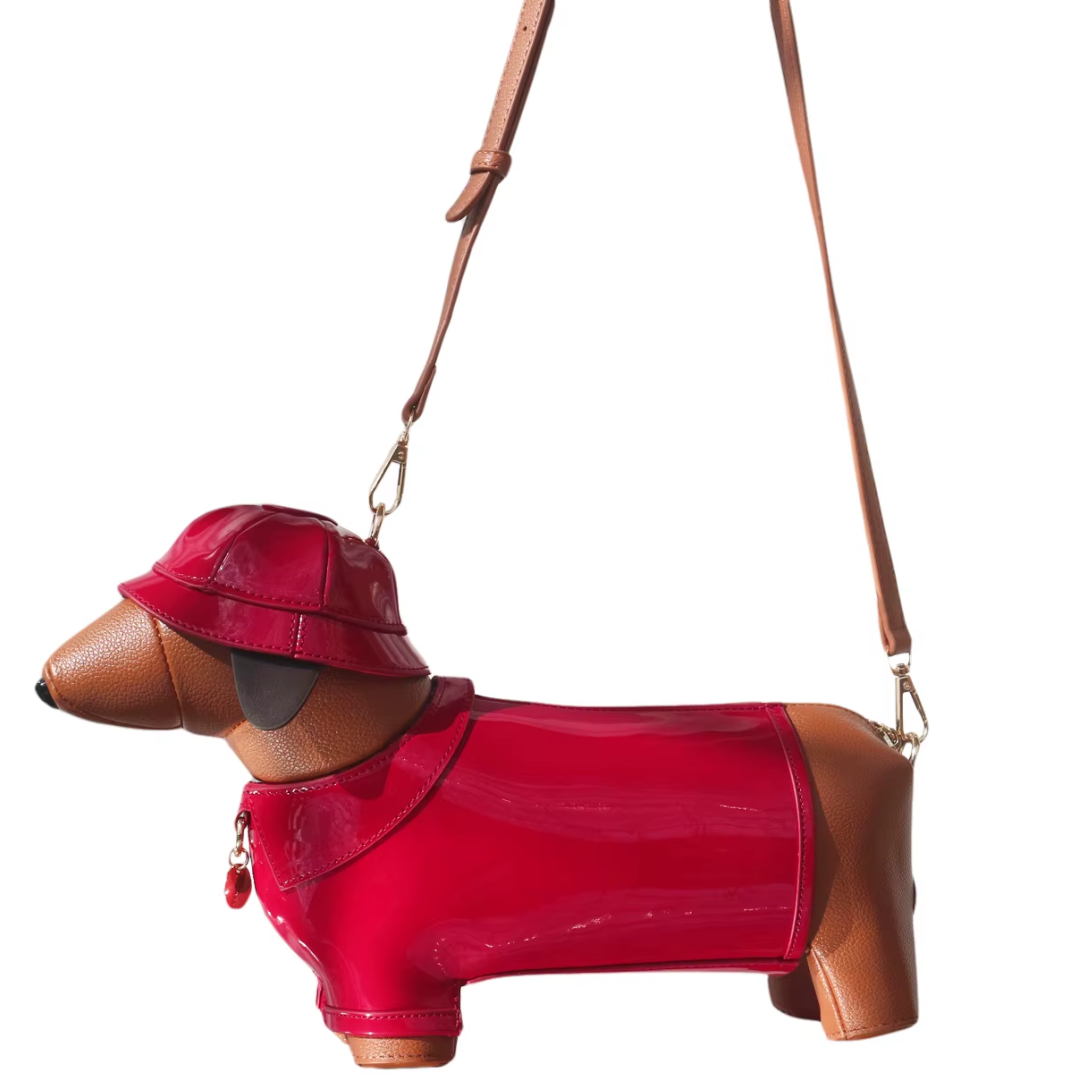 Dachshund In Rain Coat Crossbody Bag