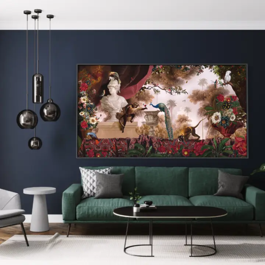 Velvet Oriental Garden Wall Hanging - Floral Fawna