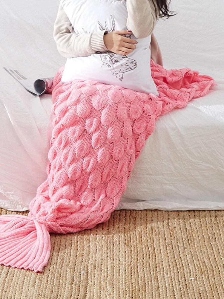 Knitted Mermaid Tail Blanket