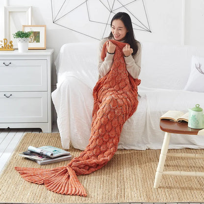 Knitted Mermaid Tail Blanket