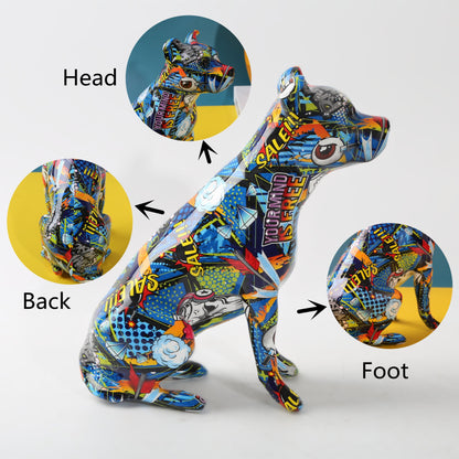 Abstract Staffordshire Bull Terrier Sculpture - Floral Fawna