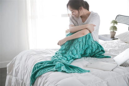 Knitted Mermaid Tail Blanket