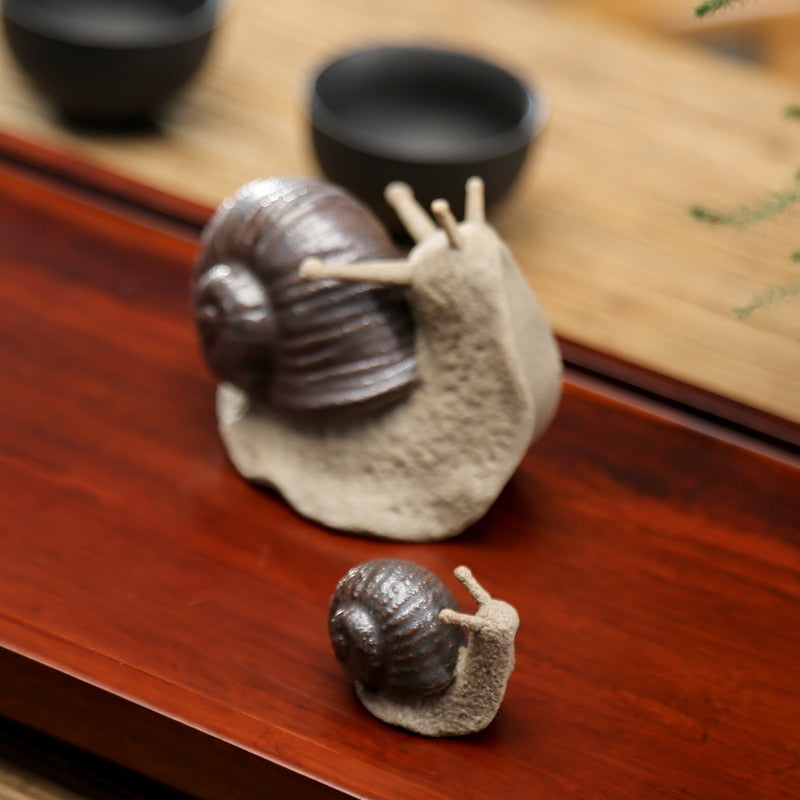 Ceramic Snail Ornament - Floral Fawna