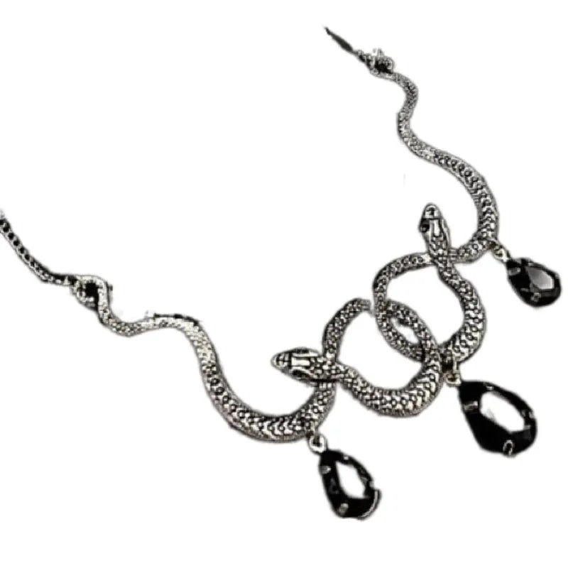 Entwined Snakes Waterdrop Necklace