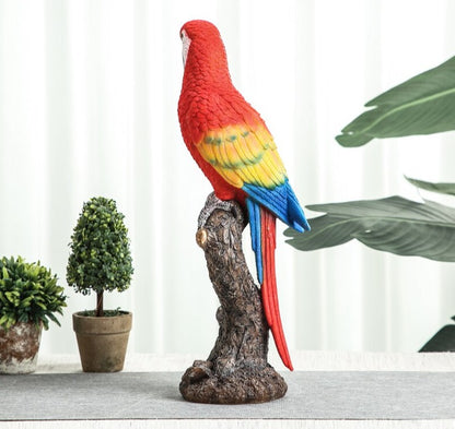 Scarlet Macaw Parrot Ornament - Floral Fawna