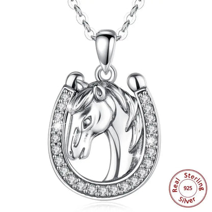 Sterling Silver Horse Necklace - Floral Fawna