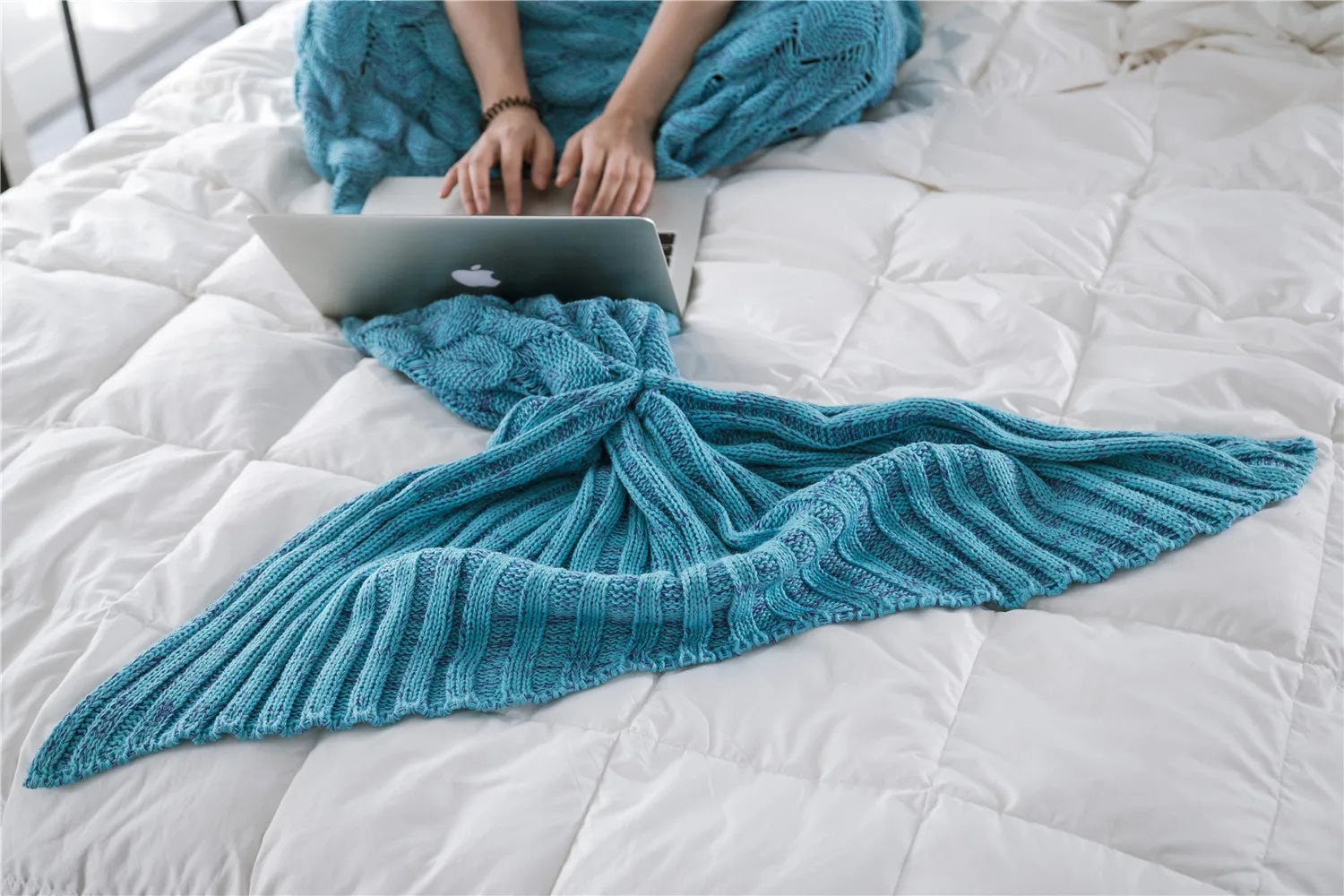 Knitted Mermaid Tail Blanket