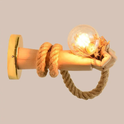 Hand &amp; Rope Wall Lamp - Floral Fawna
