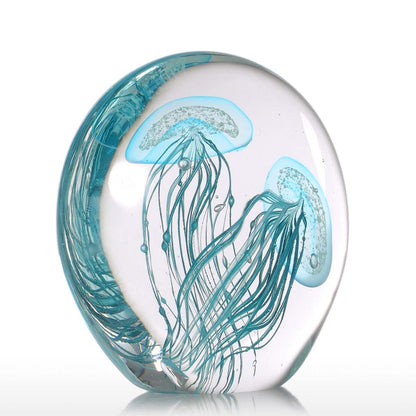 Blue Jellyfish Glass Ornament - Floral Fawna