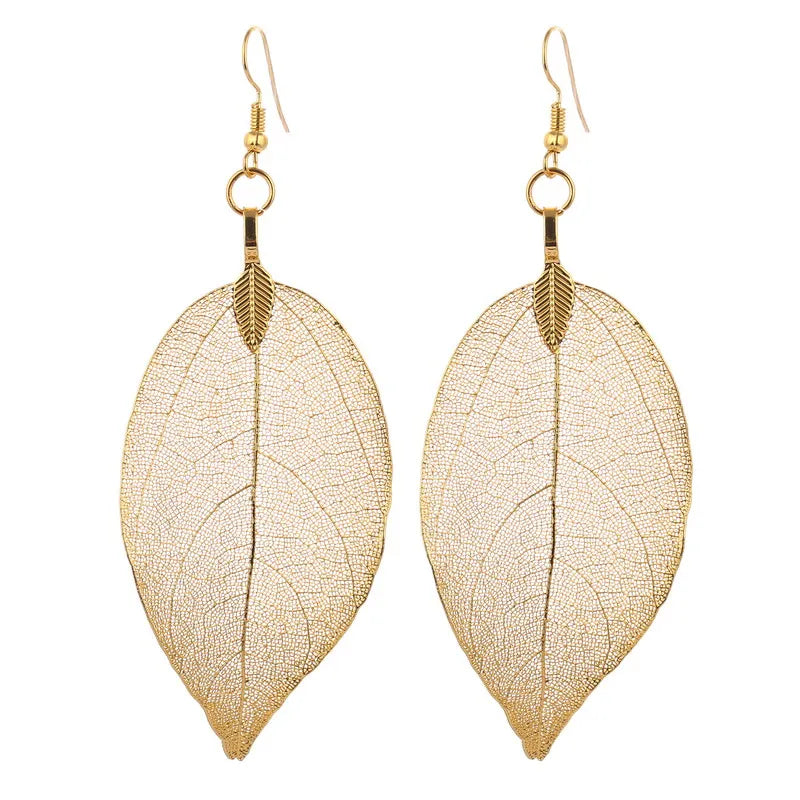 Real Leaf Earrings