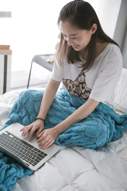 Knitted Mermaid Tail Blanket