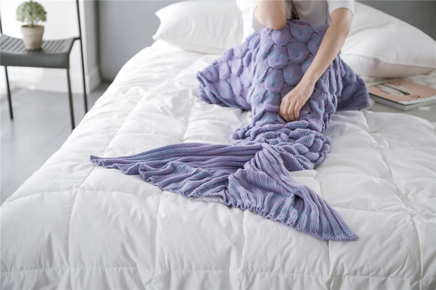 Knitted Mermaid Tail Blanket