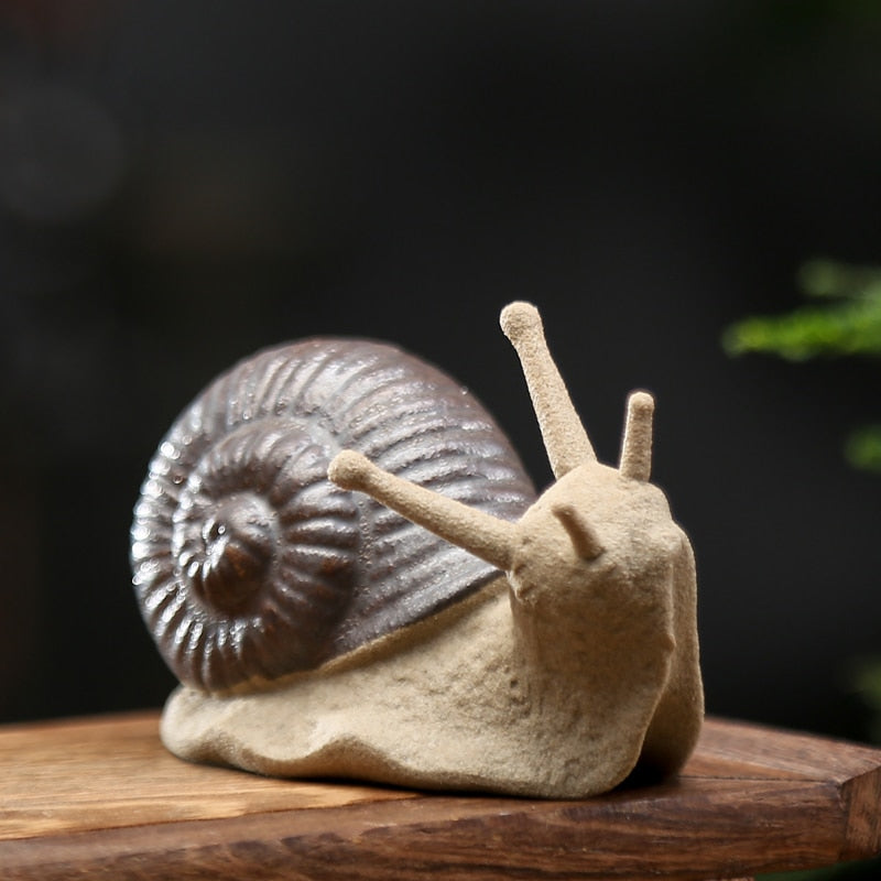 Ceramic Snail Ornament - Floral Fawna