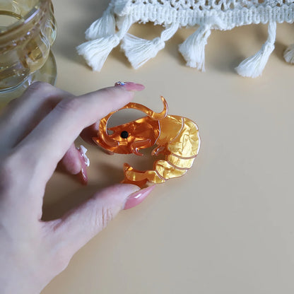 Acrylic Shrimp Brooch