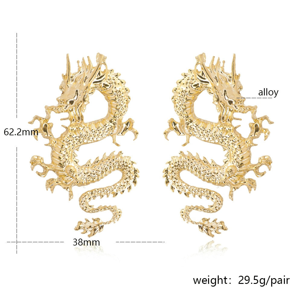 Gold dragon deals earrings