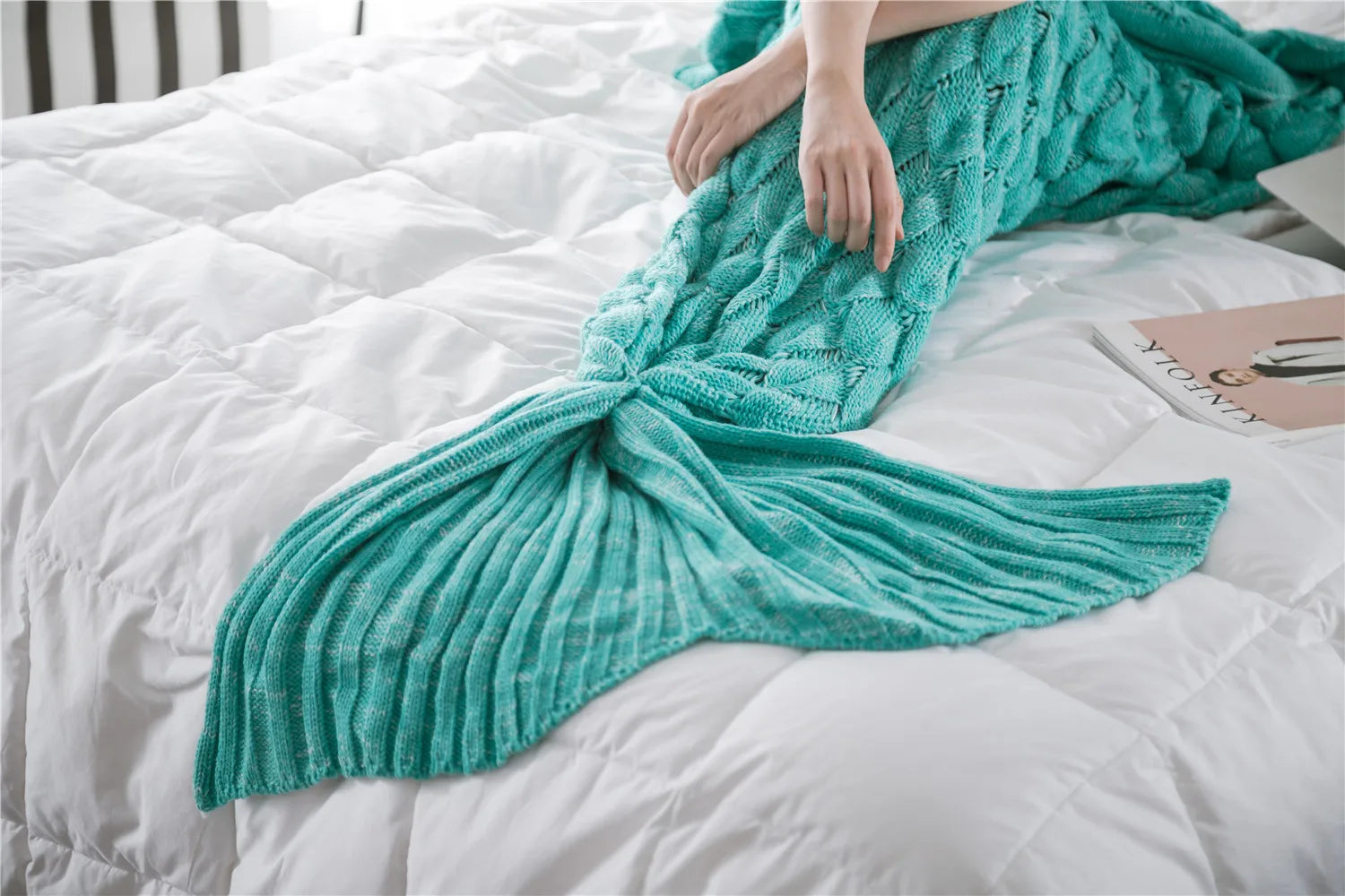 Knitted Mermaid Tail Blanket