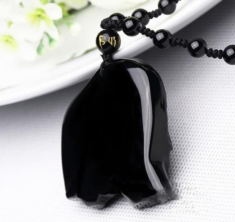 Obsidian on sale elephant necklace