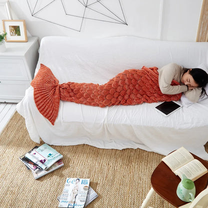 Knitted Mermaid Tail Blanket