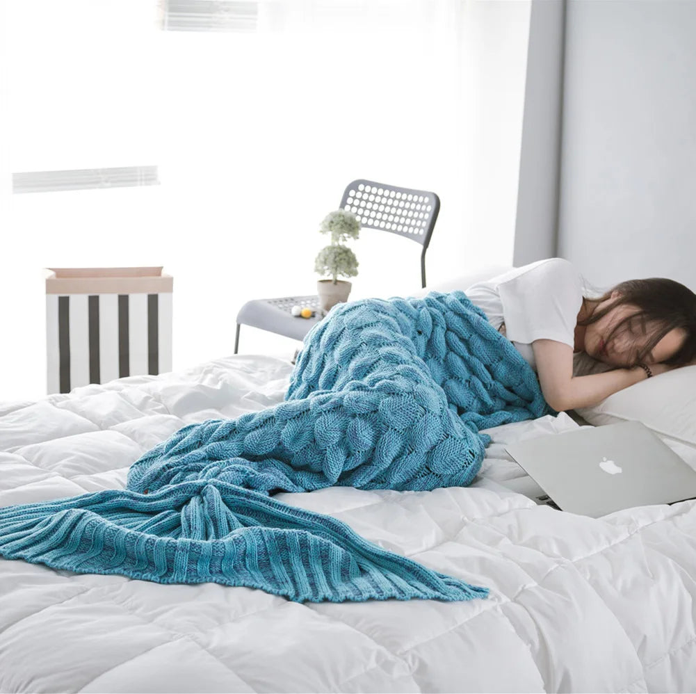 Knitted Mermaid Tail Blanket