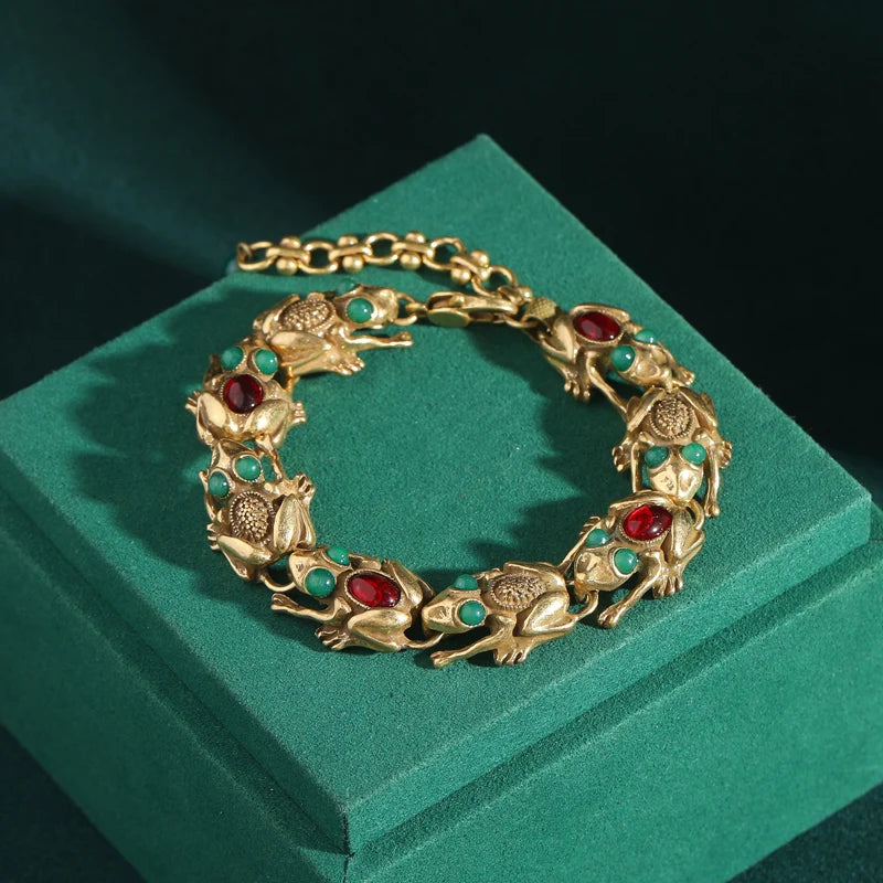 18K Gold Frog Plated Bracelet
