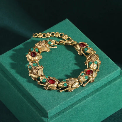 18K Gold Frog Plated Bracelet