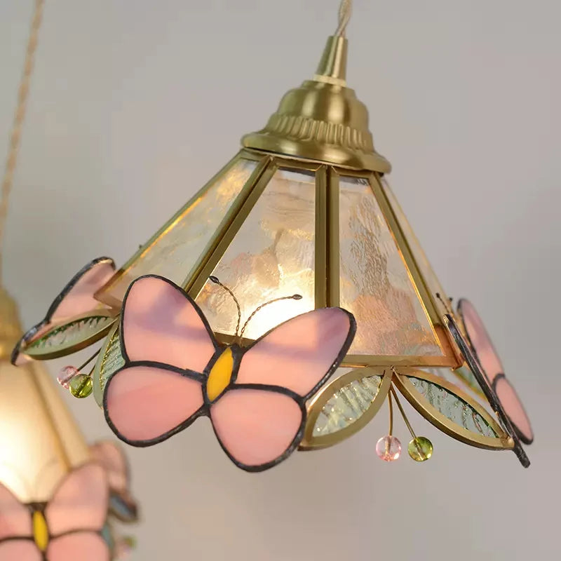 Glass Butterfly Pendant Light