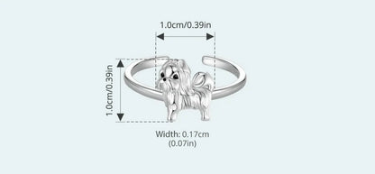 Sterling Silver Shih Tzu Ring