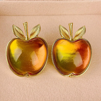 Medieval Style Apple Brooch and Earrings Set - Floral Fawna