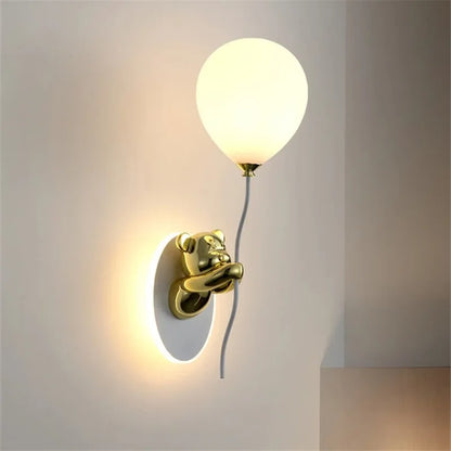 Bear Holding Balloon Wall Light