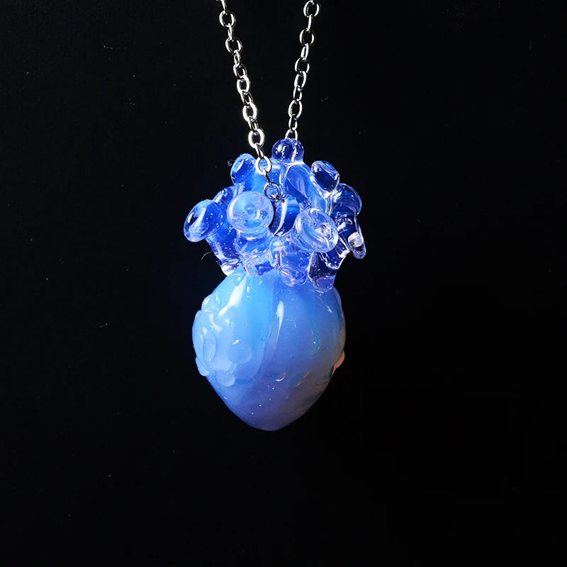 Glass Anatomical Heart Necklace