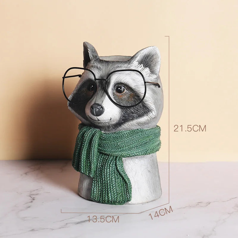 Animal Wearing Glasses Plant Pot