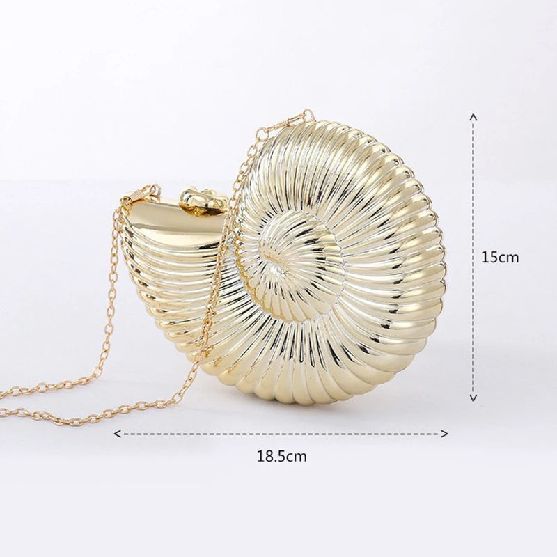 Metallic Conch Crossbody Bag - Floral Fawna
