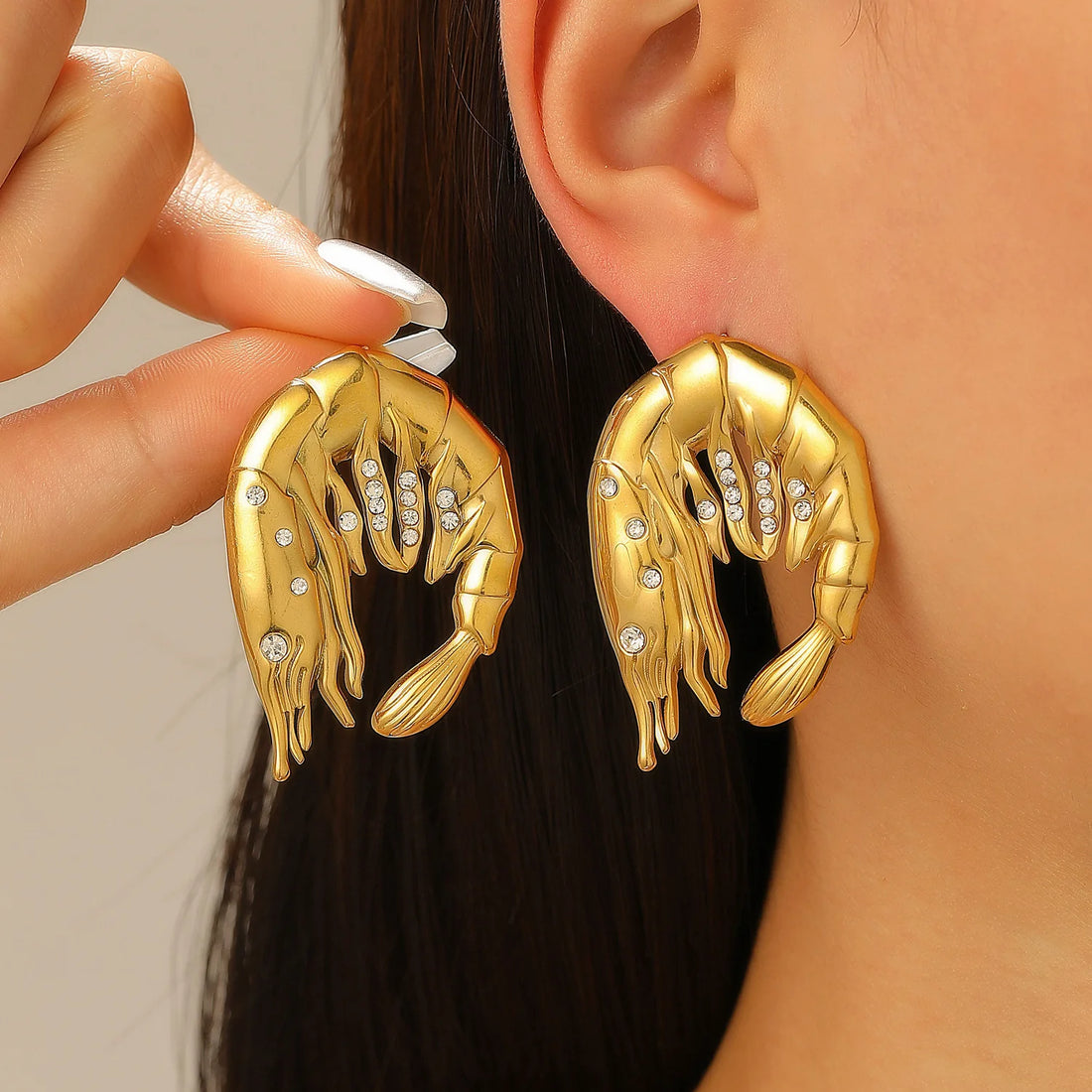 Stainless Steel Shrimp Earrings