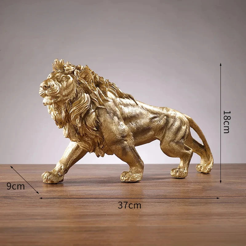 Gold Resin Lion Ornament - Floral Fawna