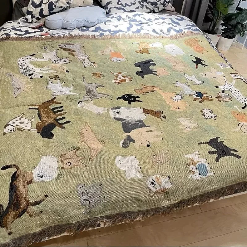 Dog Park Tapestry Throw