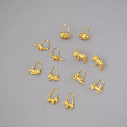 18K Gold Plated Dinosaur Hoops