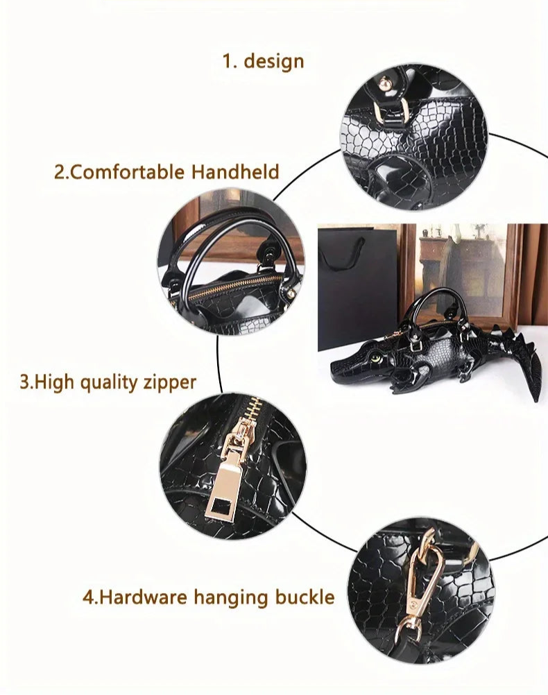 3D Alligator Crossbody Bag