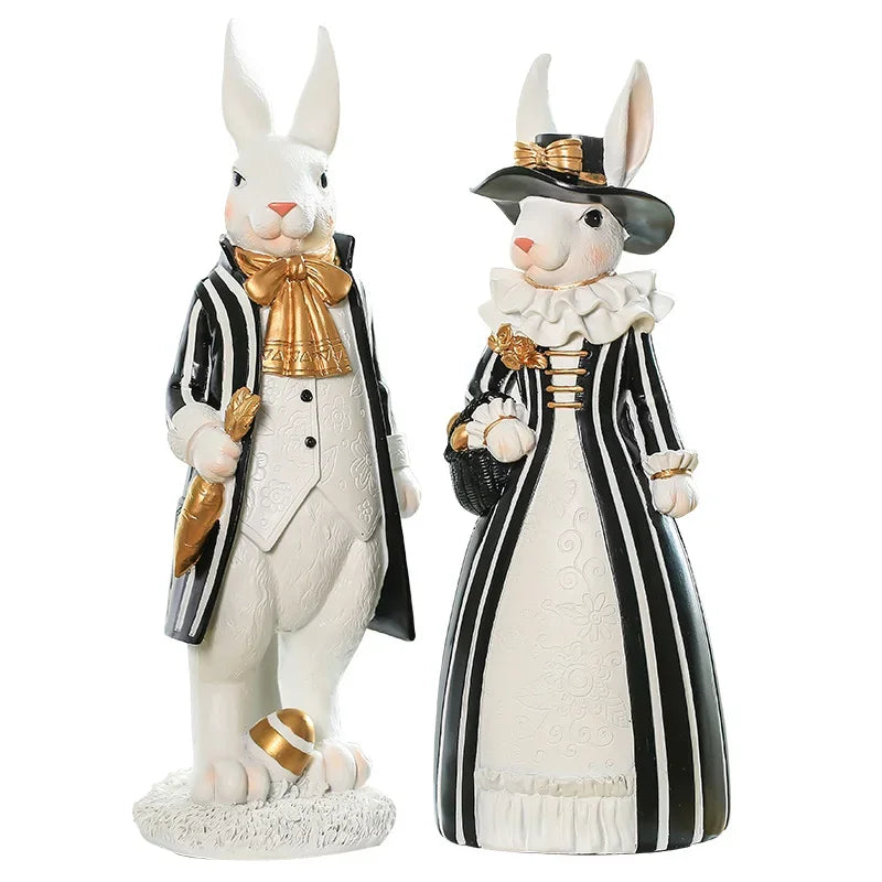 Royal Rabbit Family Figurines