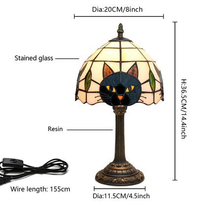 Cat Stained Glass Lamp