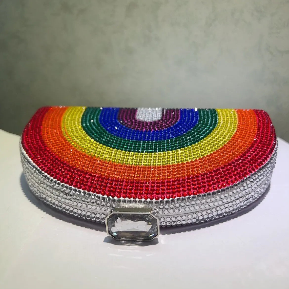 Rainbow Sequin Clutch Bag