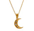 Crescent Moon & Star Necklace - Floral Fawna