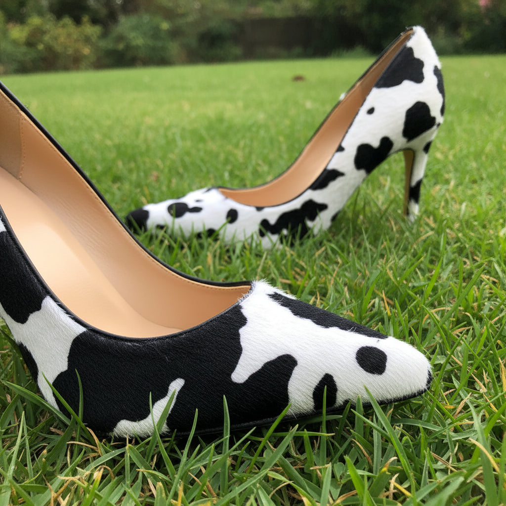 Cow Flock High Heels 🐄🖤