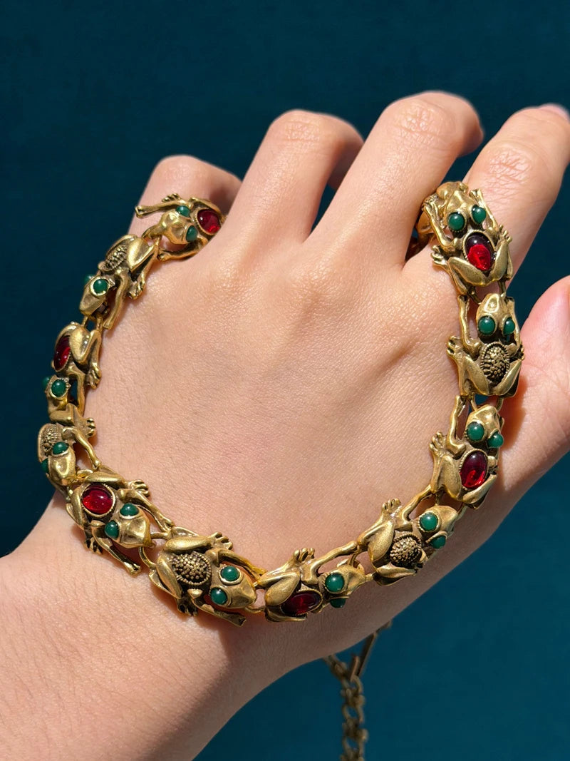 18K Gold Frog Plated Necklace