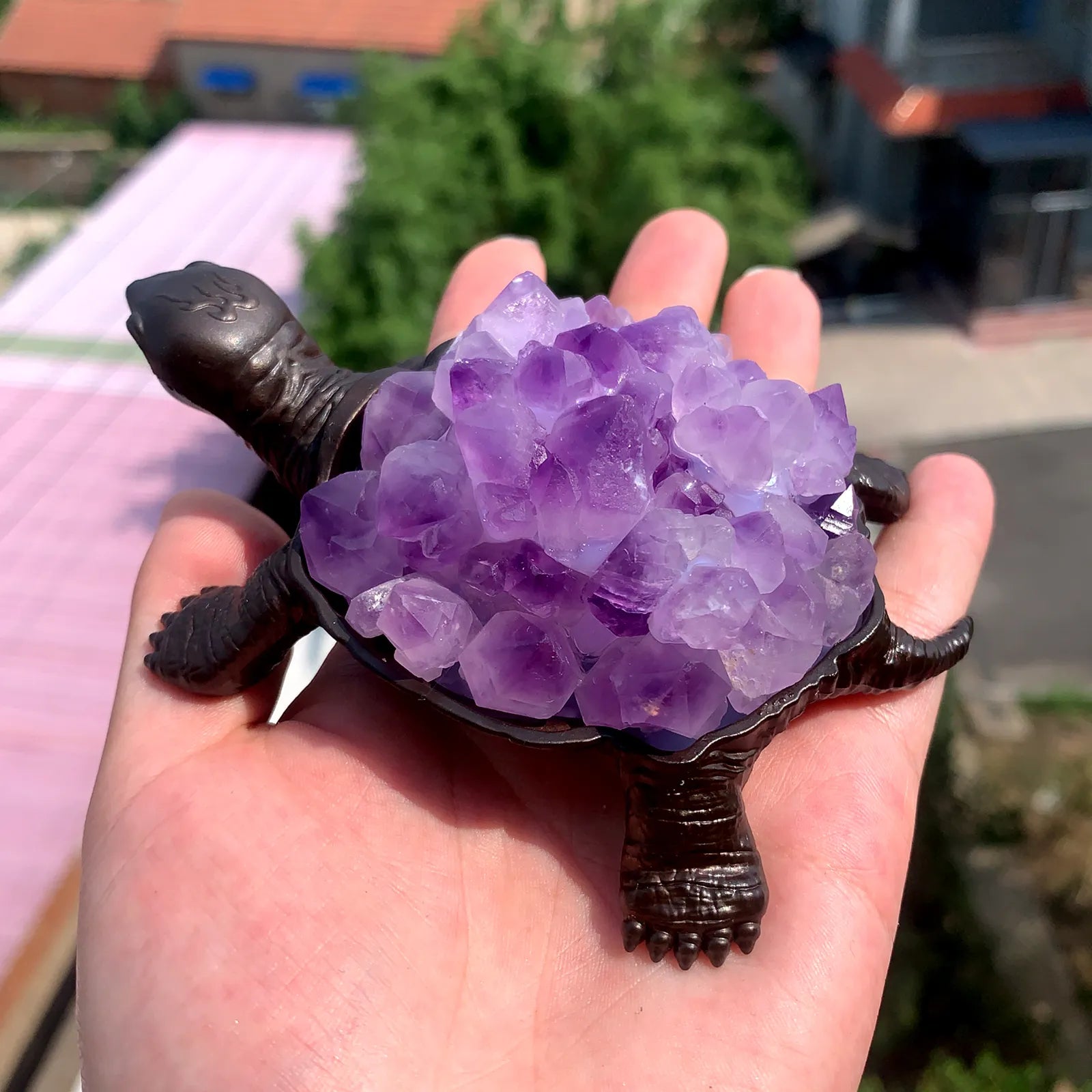 Amethyst Tortoise Crystal - Floral Fawna