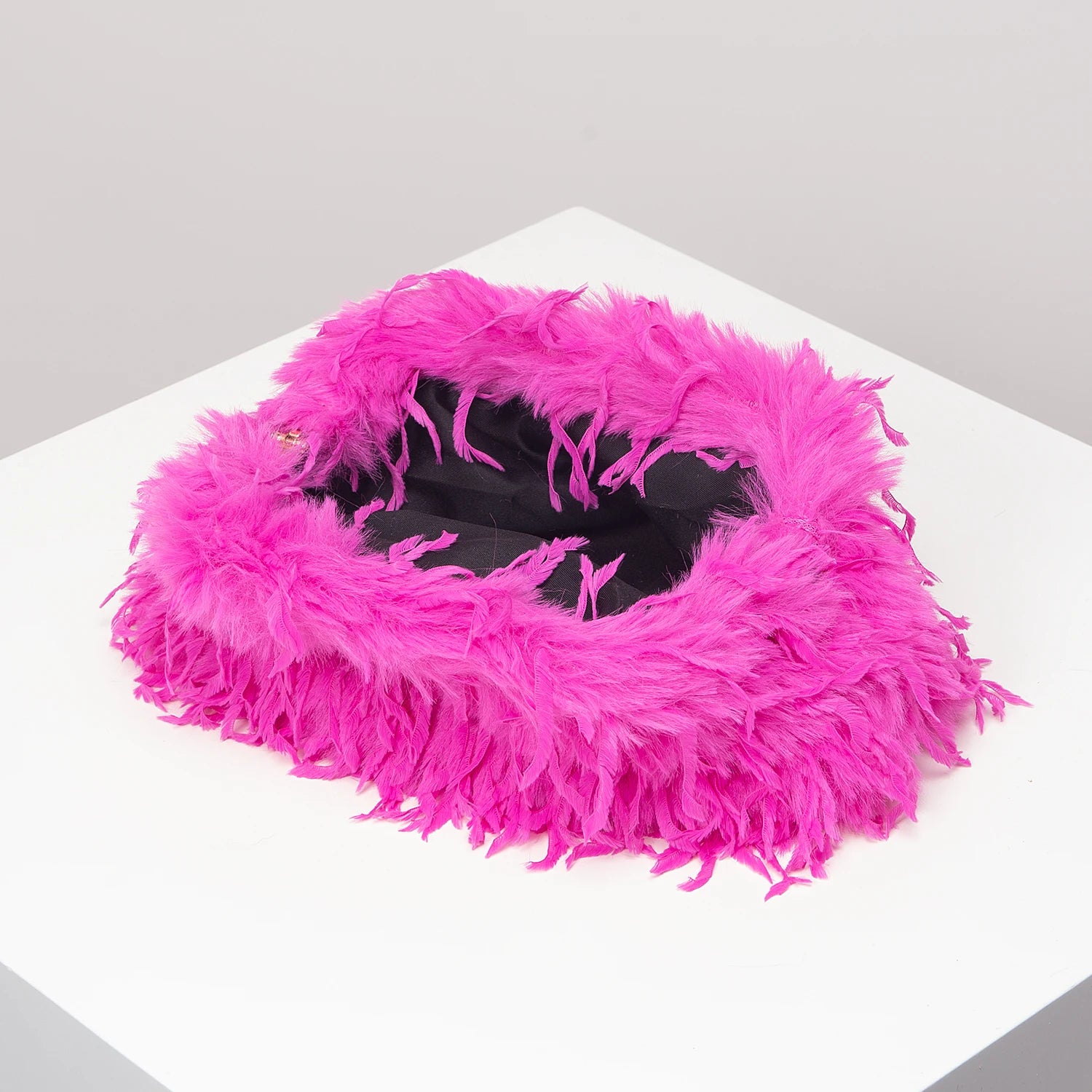 Pink fluffy clutch bag online