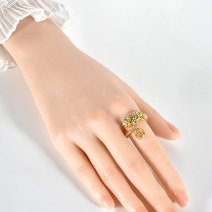 Sterling Silver Chameleon Ring - Floral Fawna