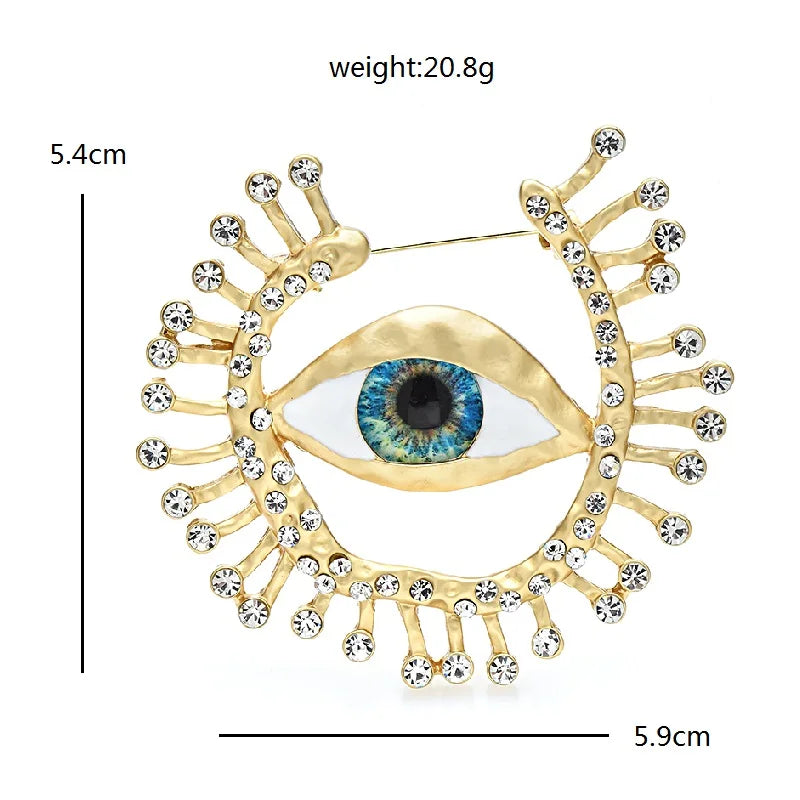 Rhinestone Eye Brooch