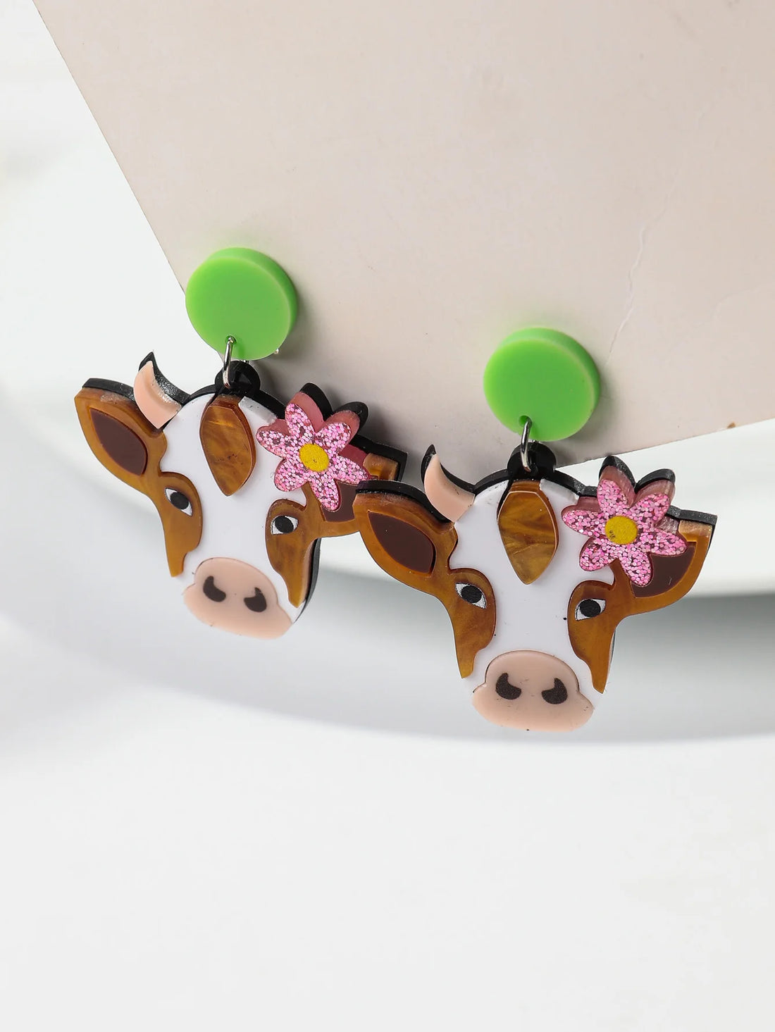 Acrylic Highland Cow Earrings